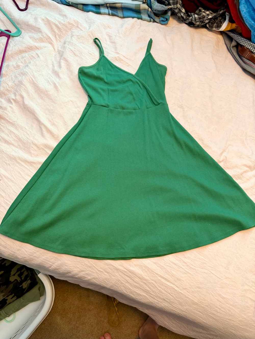 wild fable Emerald Ribbed Skater Dress
